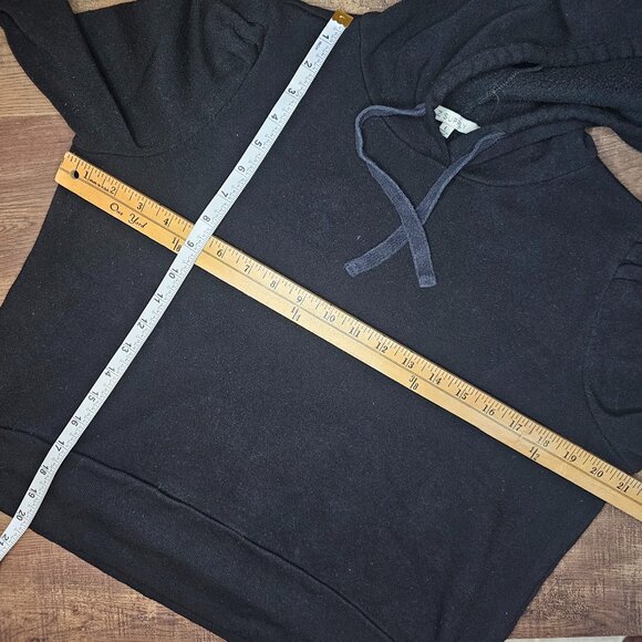 Z Supply Logan Pleated Puff Sleeve Light Fleece Cropped Hoodie L - Picture 4 of 7